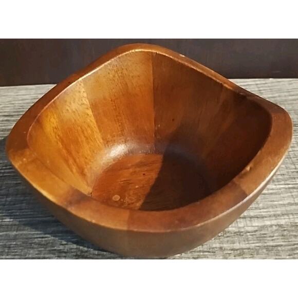 Bobby Flay Small Wooden Bowl Prep Cooking Serving Curved Wood Salt - Picture 1 of 5